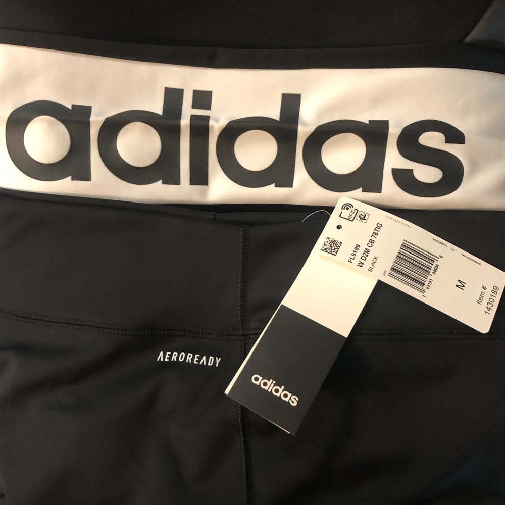 Adidas Colorblock Tight Leggings Black White NWT - Picture 7 of 9